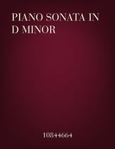 Piano Sonata in D Minor piano sheet music cover